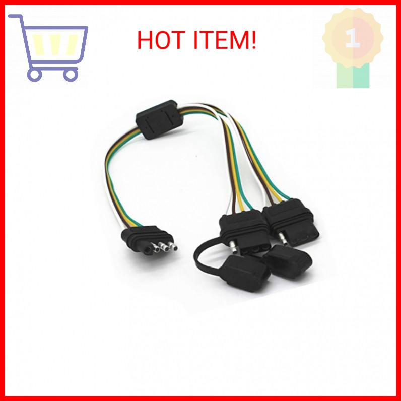 4 Way Y-Splitter Plug Universal for Tailgate Light Bar and Trailer Lights Plug &