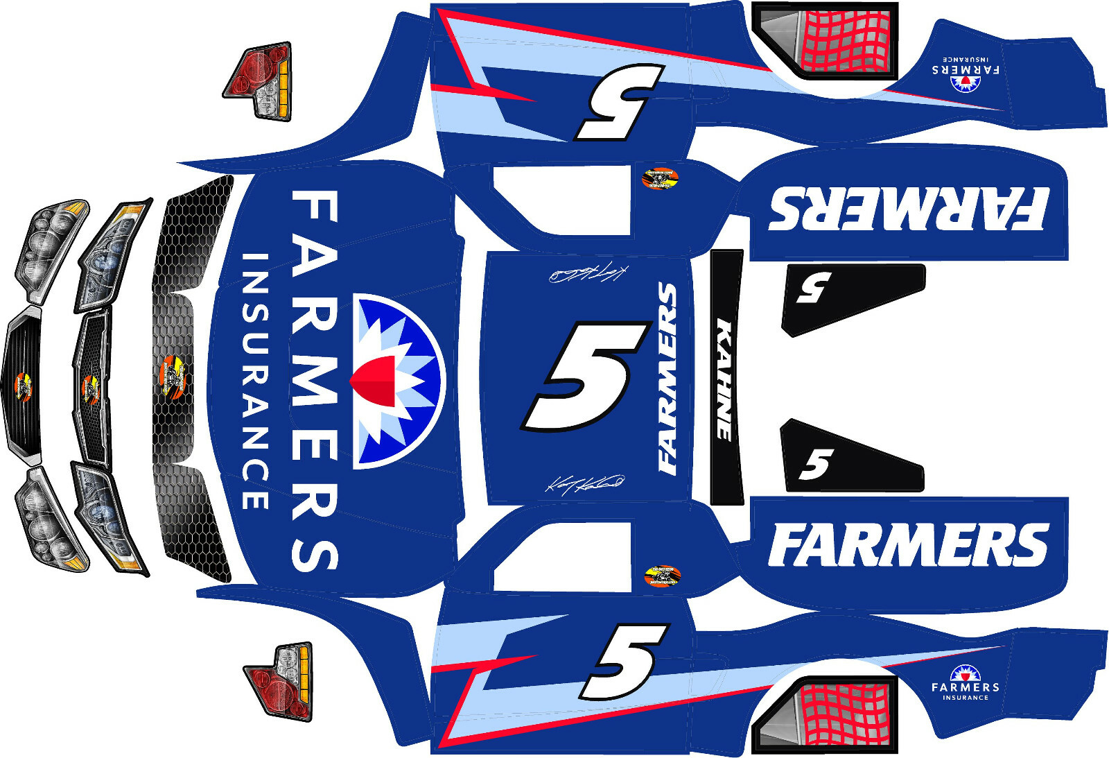 Losi 5ive T wrap decals stickers trophy truck KK5 hpi baja 5t  5sc woodster