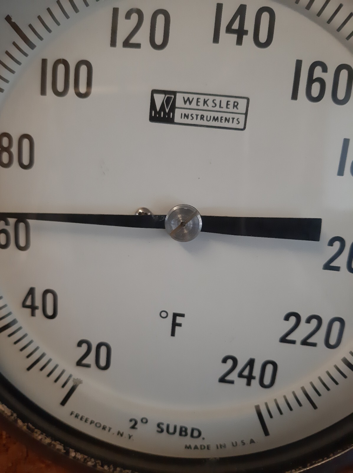 Weksler Instruments 5" Thermometer BM5-1-72. Freeport, N.Y. Made U.S.A Bimetal