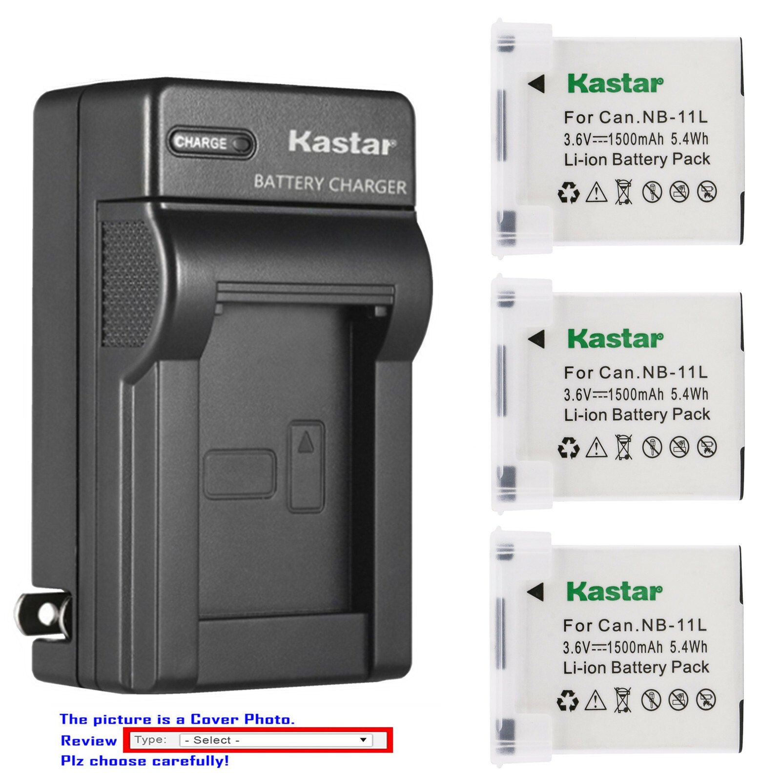 Kastar Battery Wall Charger for Canon NB-11L NB-11LH & Canon SX400 IS SX410 IS