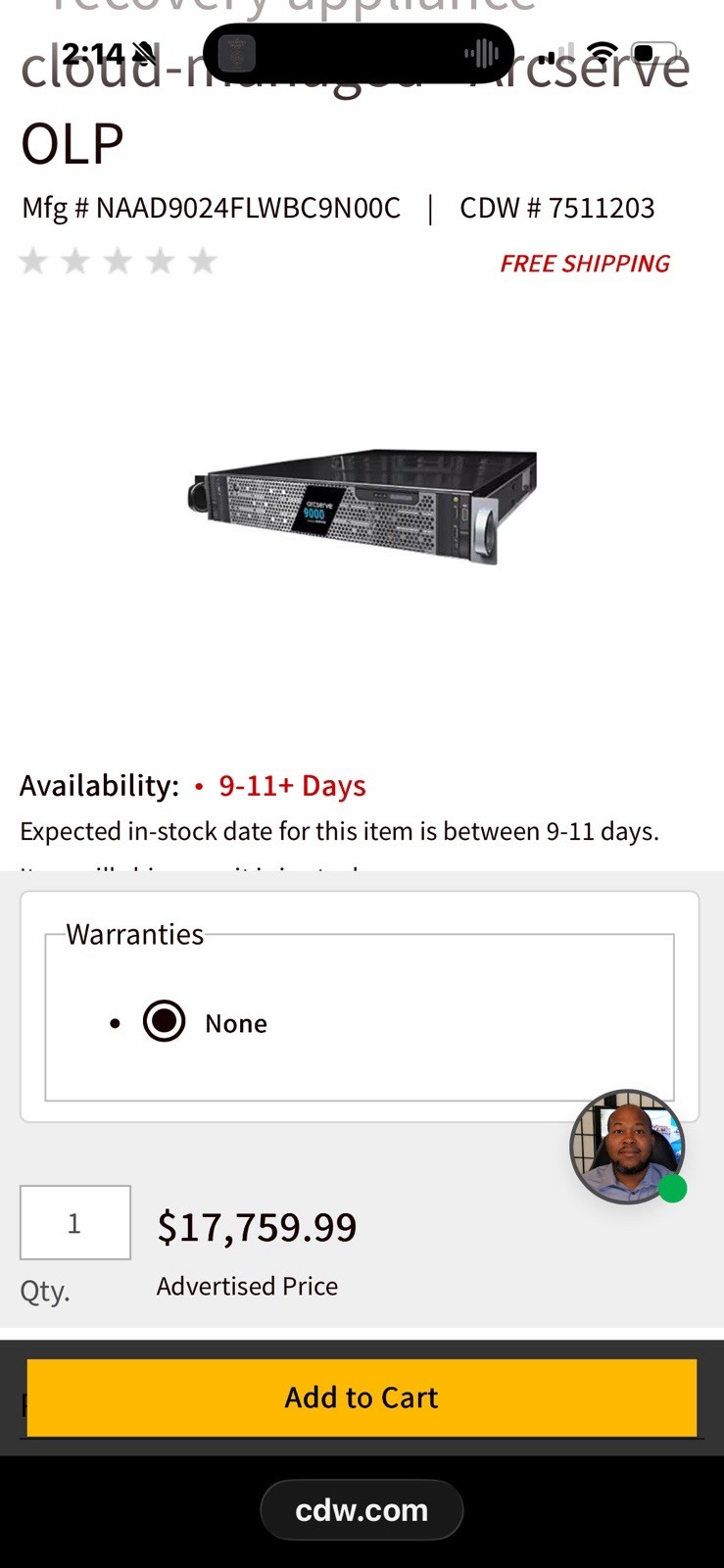 Arcserve Appliance 9024 R440Model E45S