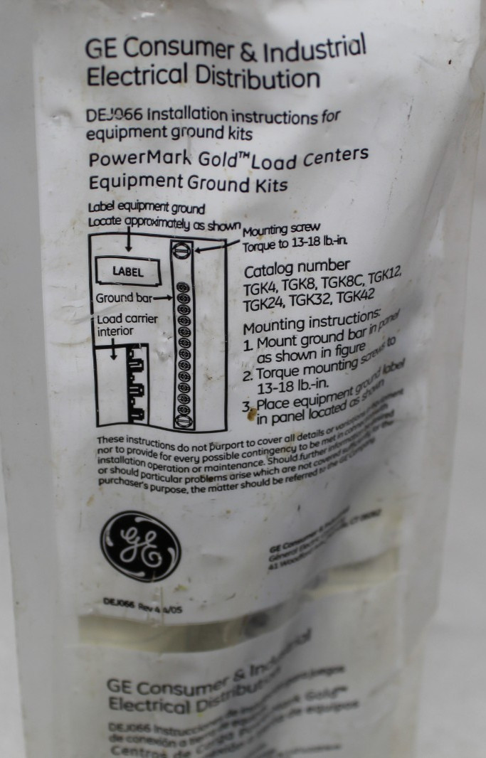 Brand New GE Industrial TGK24 24 Hole Load Center Ground Bar Kit