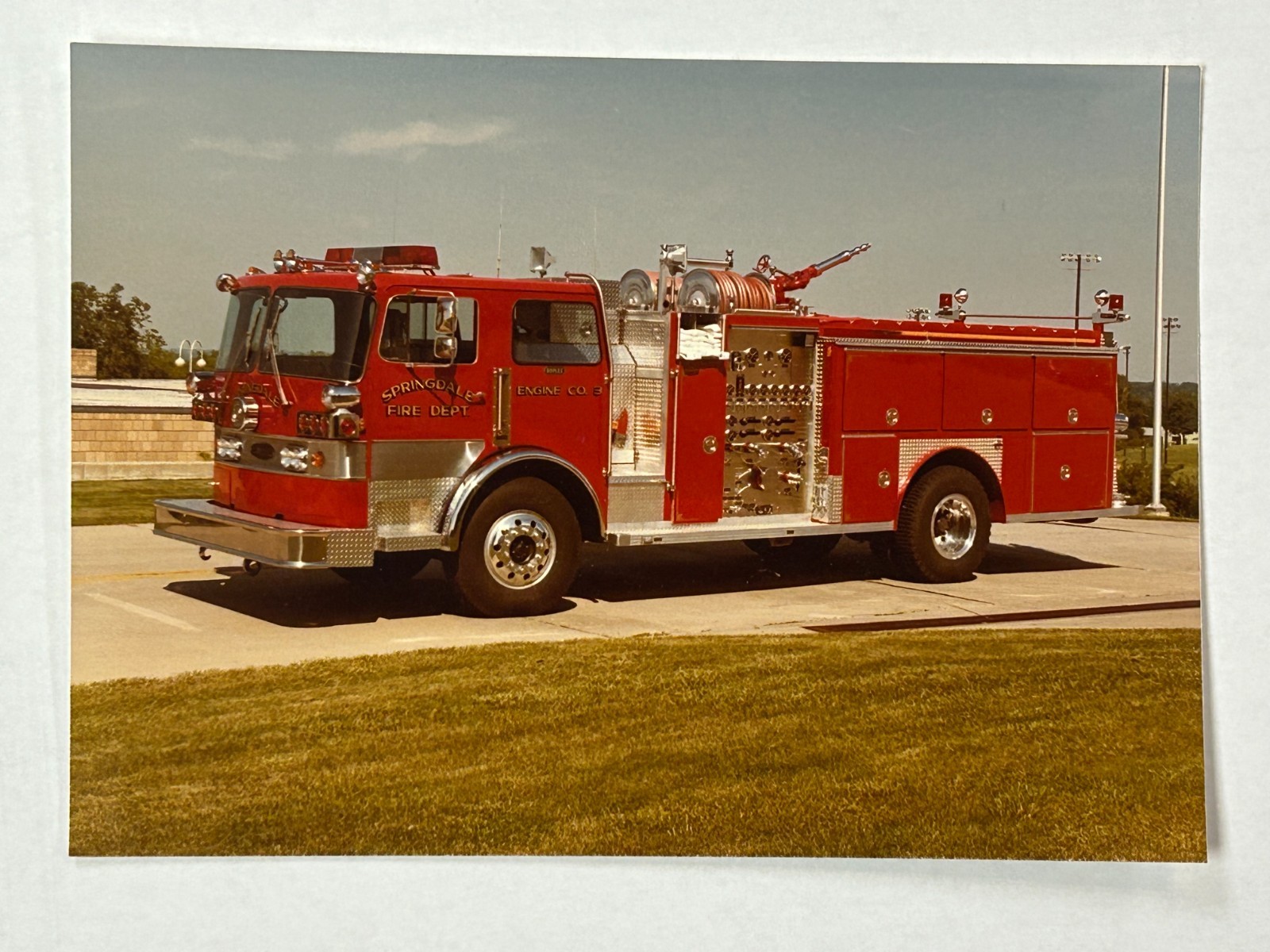 Springdale OH 1981 Duplex Emergency One Factory Fire Apparatus Print A64