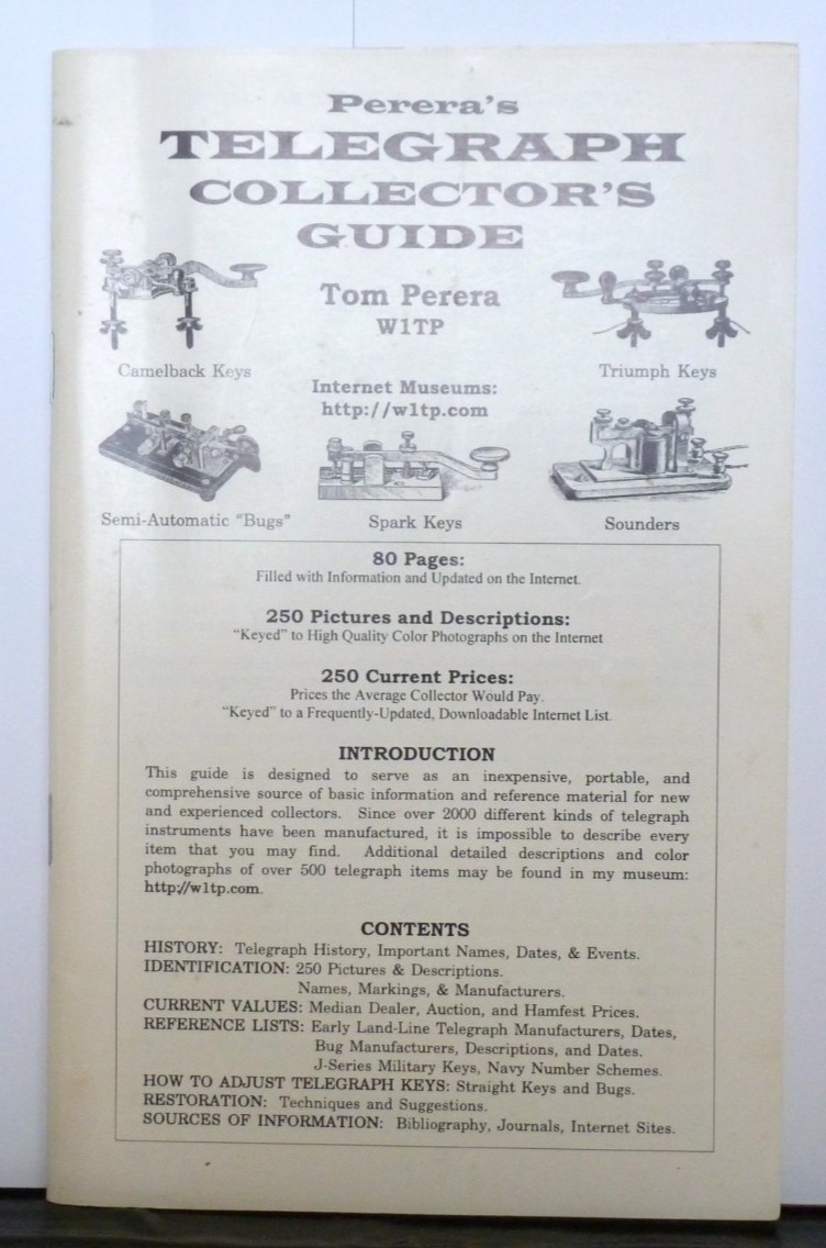 Perera's TELEGRAPH COLLECTOR'S GUIDE ORIGINAL FIRST EDITION OUT-OF-PRINT