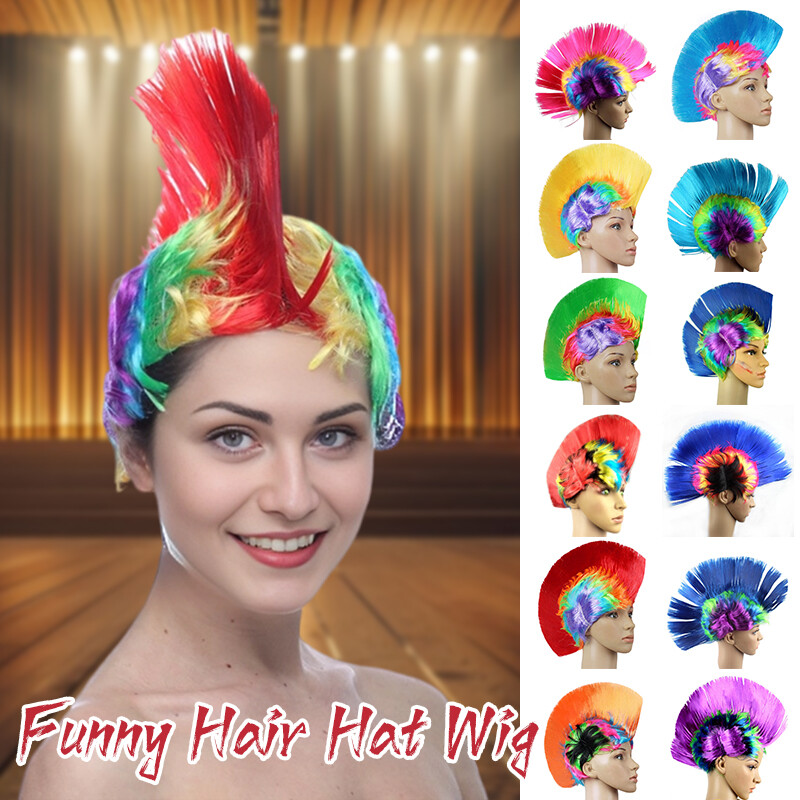 Carnival Wig Birthday Party Funny Hair Hat Accessories Clown Fans Dance Headwear