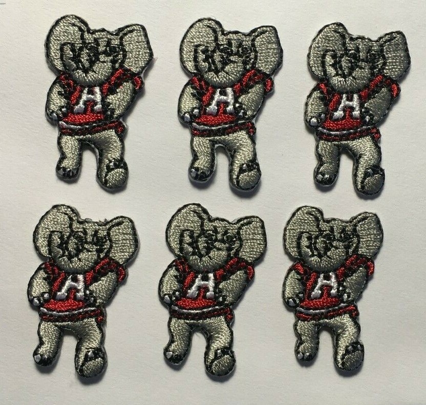 Alabama patches Crimson Tide big Al elephant iron on patches 1.25" tall 6 pieces
