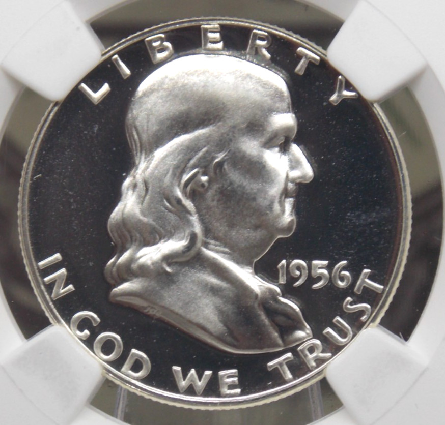 1956 Proof *FRANKLIN* Silver Half Dollar *TYPE 2* 50c NGC PF69 CAMEO #009 ECC&C