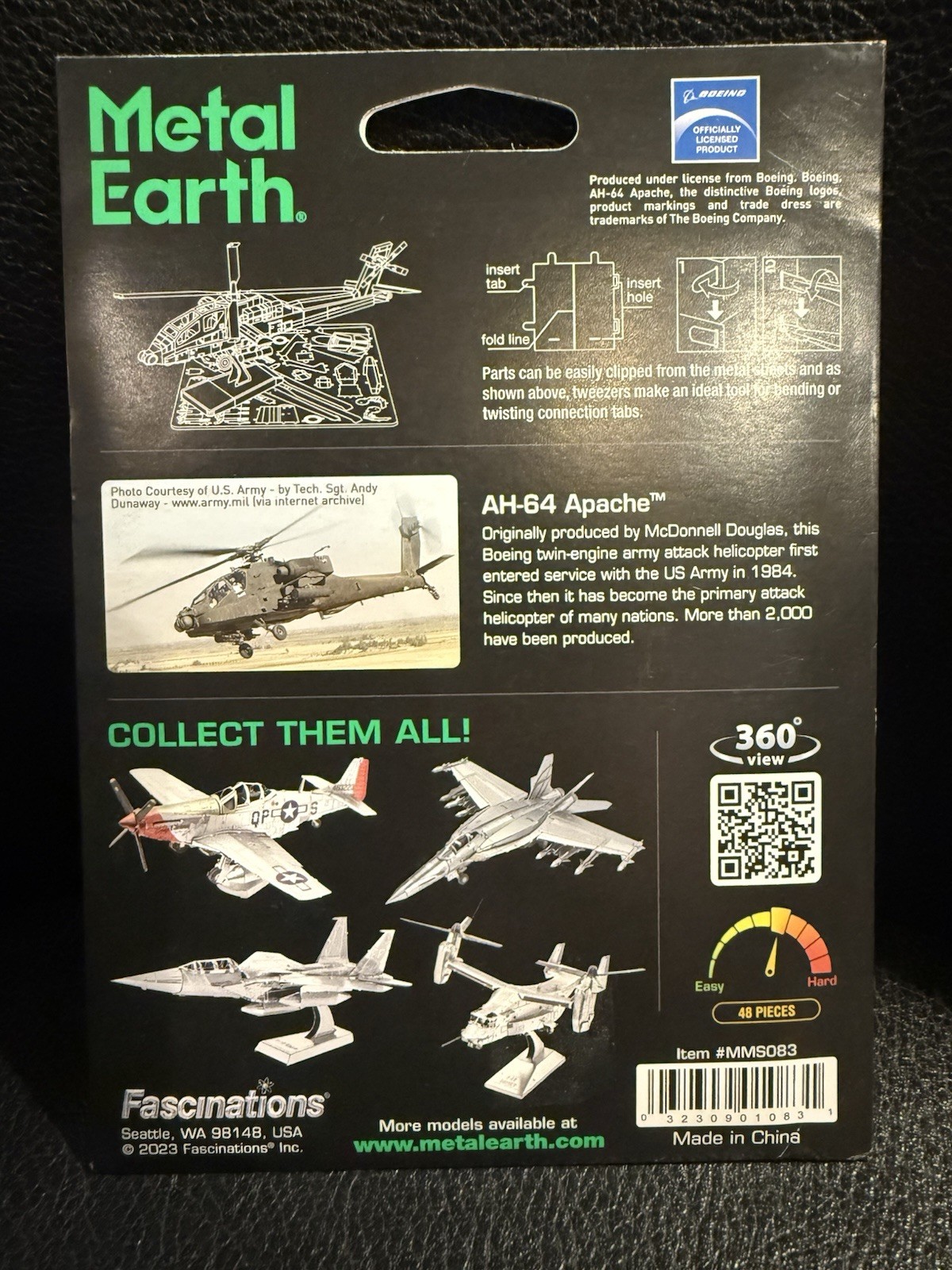 Fascinations Metal Earth: AH-64 Apache model kit