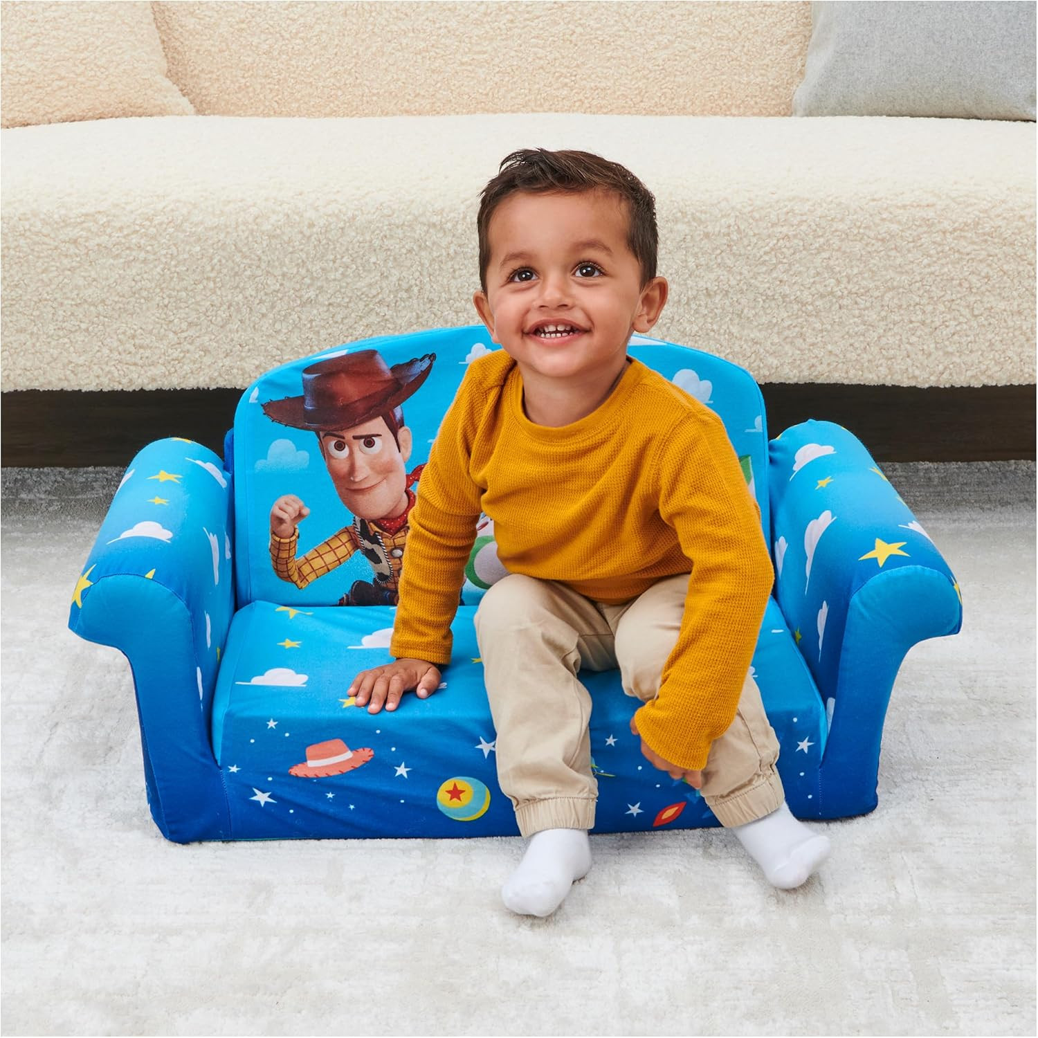 , Children'S 2-In-1 Flip Open Foam Compressed Sofa, Disney'S Toy Story