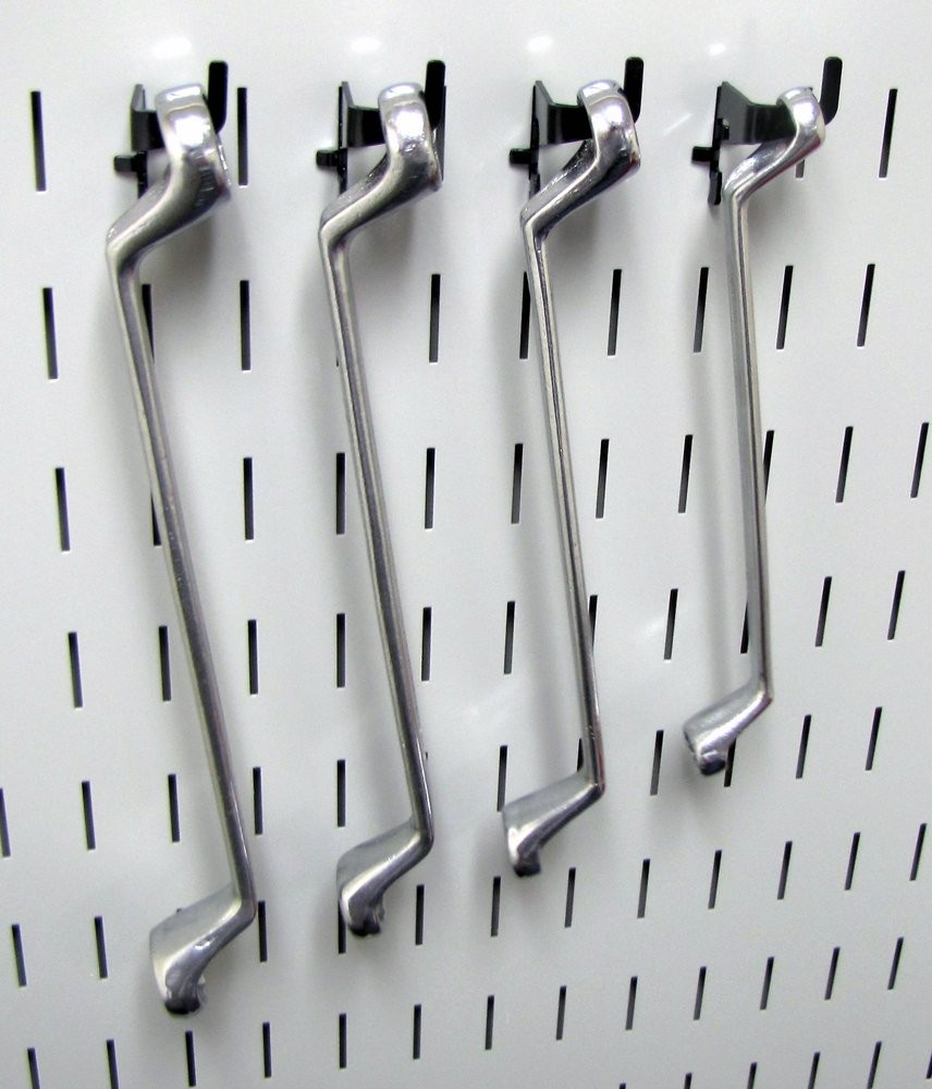 Medium 90 Degree Slotted Hook Pack - Slotted Metal Pegboard Hooks Pegboard an...