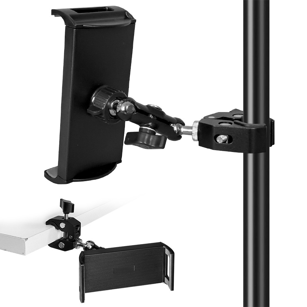 Mic Stand Tablet Holder Mount for 4.7–12.9" iPad iPhone Aluminum Adjustable US