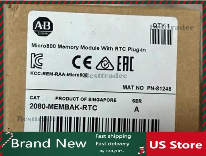 1PCS Allen Bradley 2080-MEMBAK-RTC Memory Module With RTC Plug-In Factory Sealed