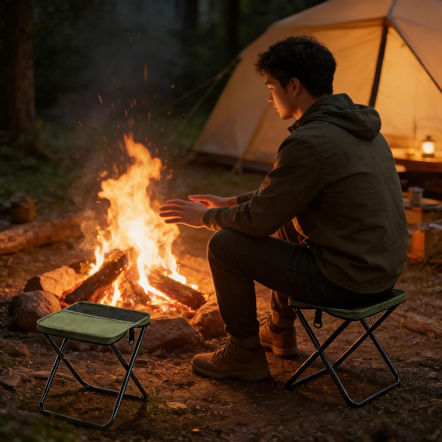 Outdoor Backpack Folding Stool, Pencil Case Stool, Portable Lightweight Camping