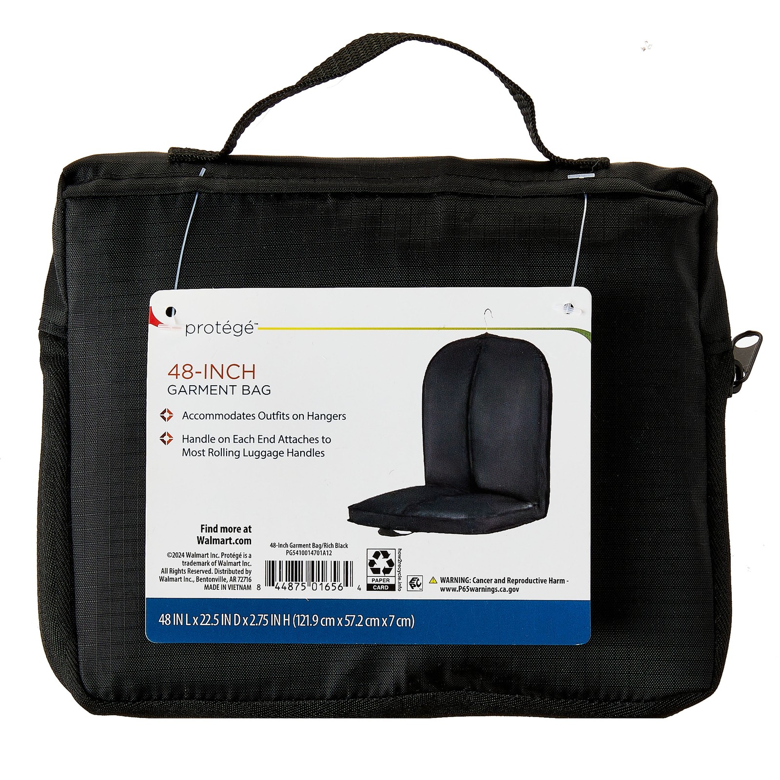 Garment Bag 48 in Spacious Convenient Handles Protective Storage