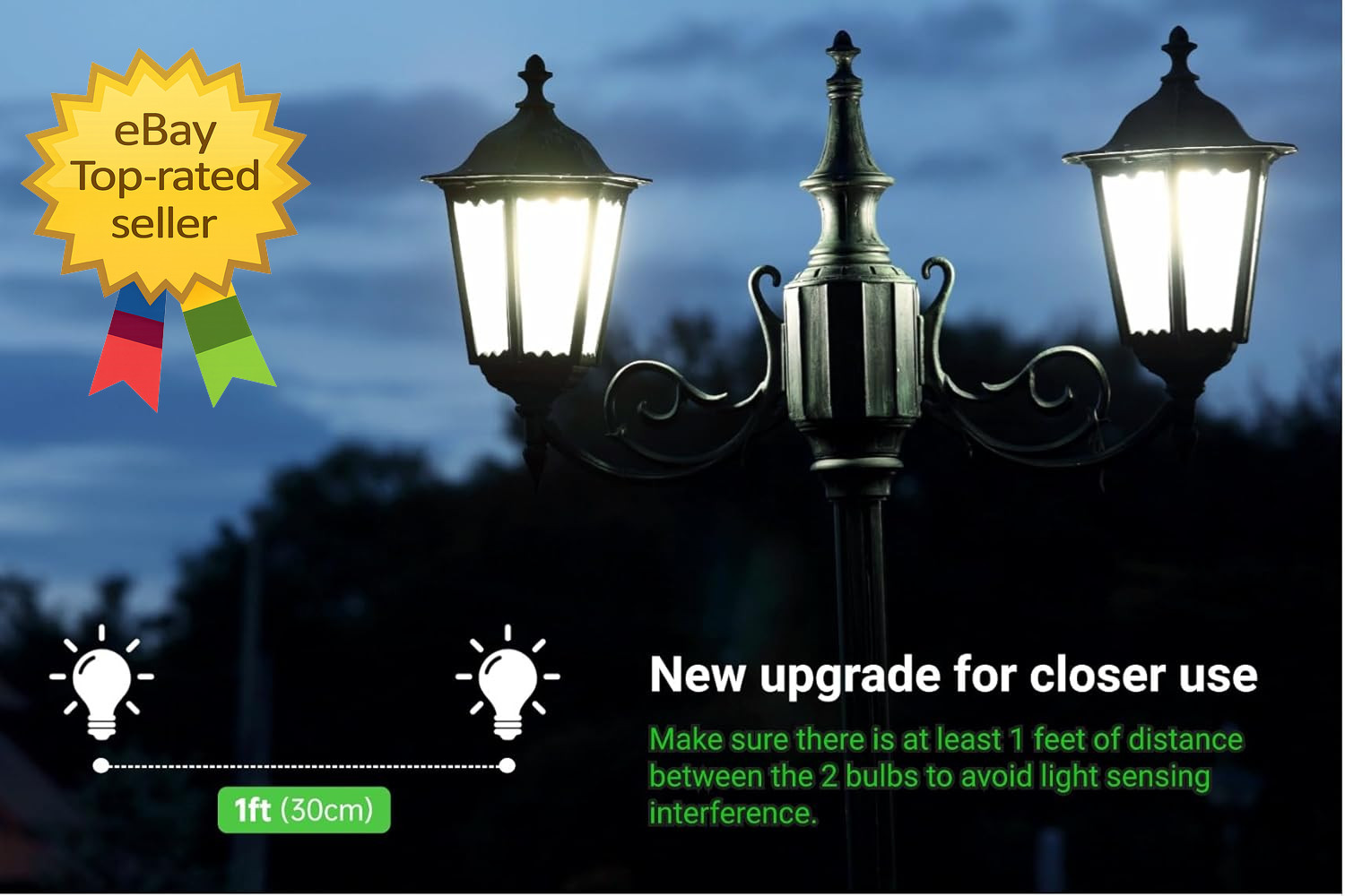 4-Pack Dusk to Dawn Light Bulbs Outdoor 75 Watt Equivalent Automatic On Off Sens