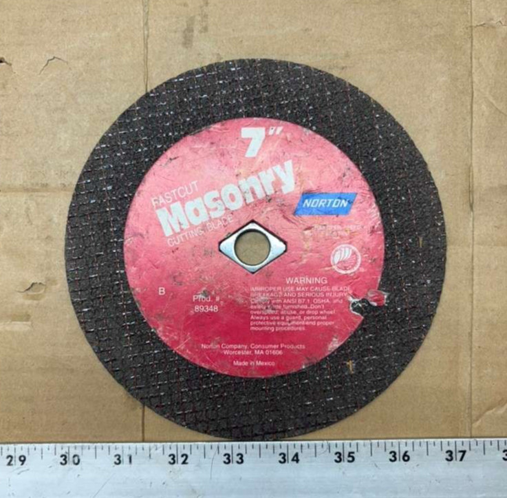 Norton Fastcut Masonry Cutting Blade 7" – High Speed Masonry Cut-Off Wheel