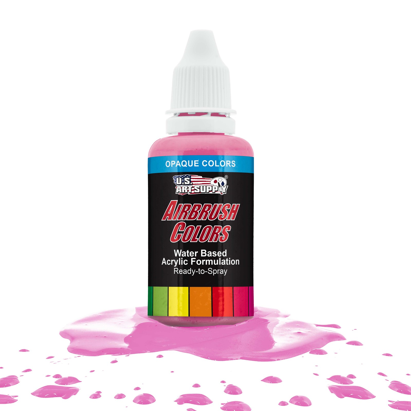 US Art Supply 1-Ounce Opaque Pure Pink Airbrush Paint
