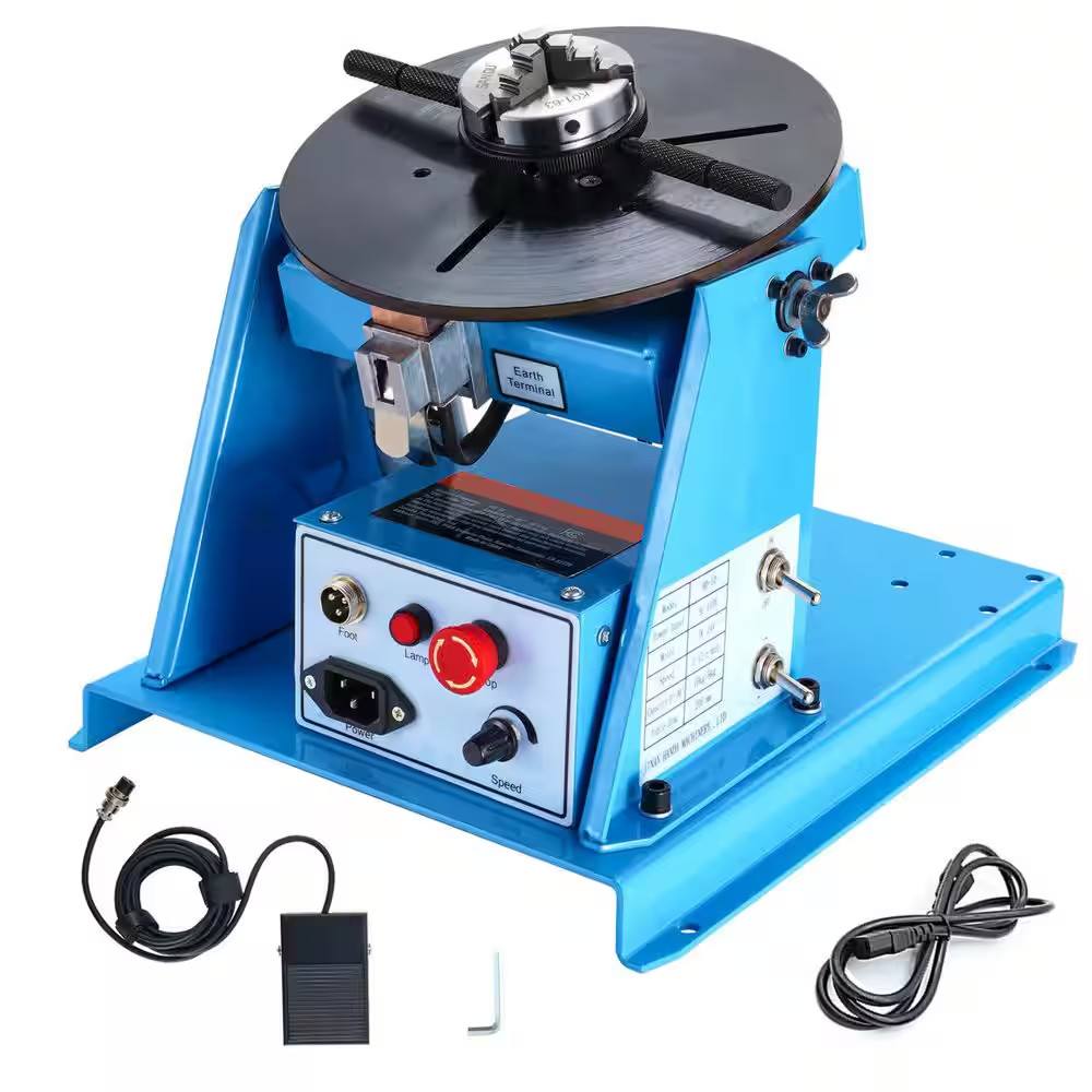 Rotary Welding Positioner 10KG, 0-90° Welding Positioning Turntable Table with 8