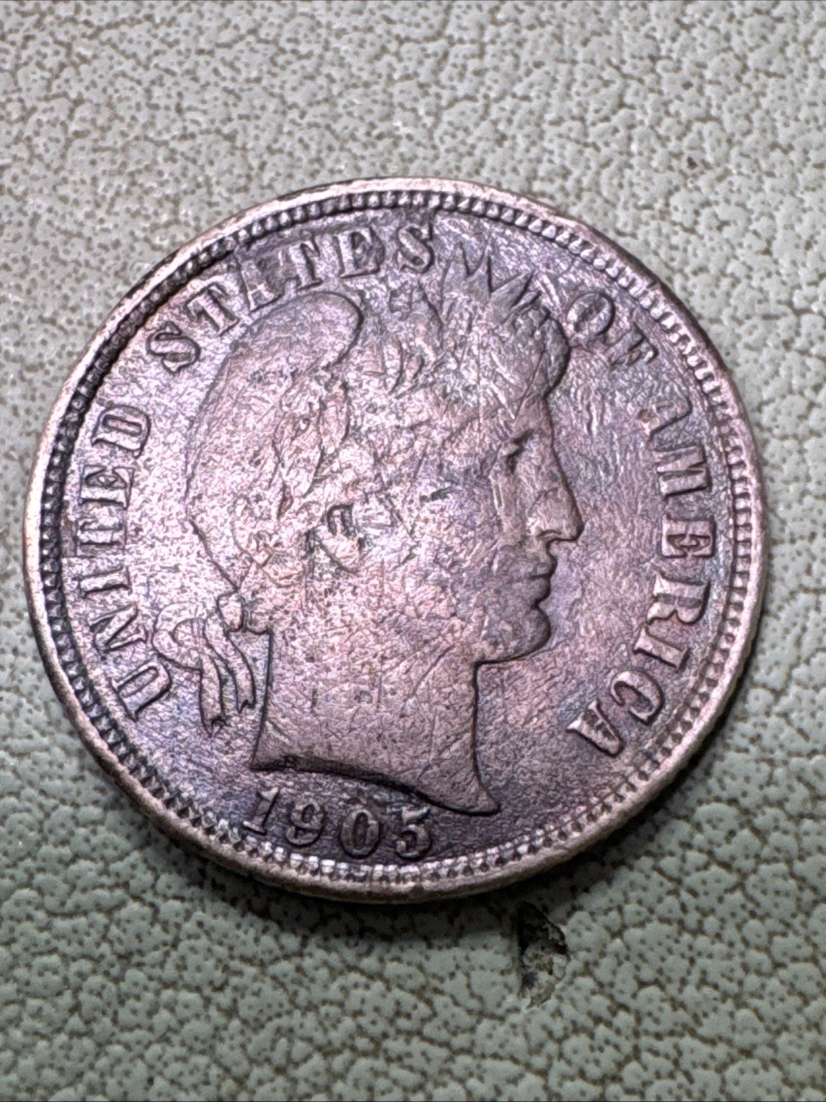 1905 S Barber Dime 10c Nice Original Toned