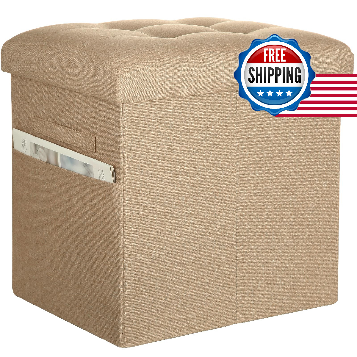 Ottoman with Storage, Small Storage Ottoman Foot Rest with Thicker Foam Padded S
