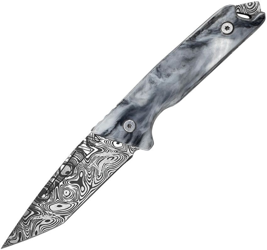 Takumitak Fixed Knife 4″ Full Tang 3Cr13 Steel Blade Black Glow Resin Handle