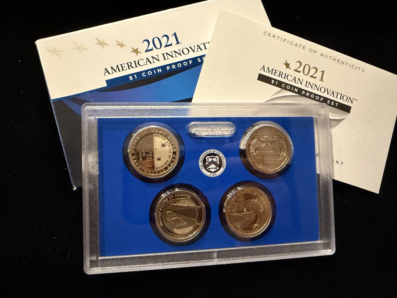 2021-S U.S. Proof Innovation Dollar Set: Complete 4-Coin Set, Original Packaging