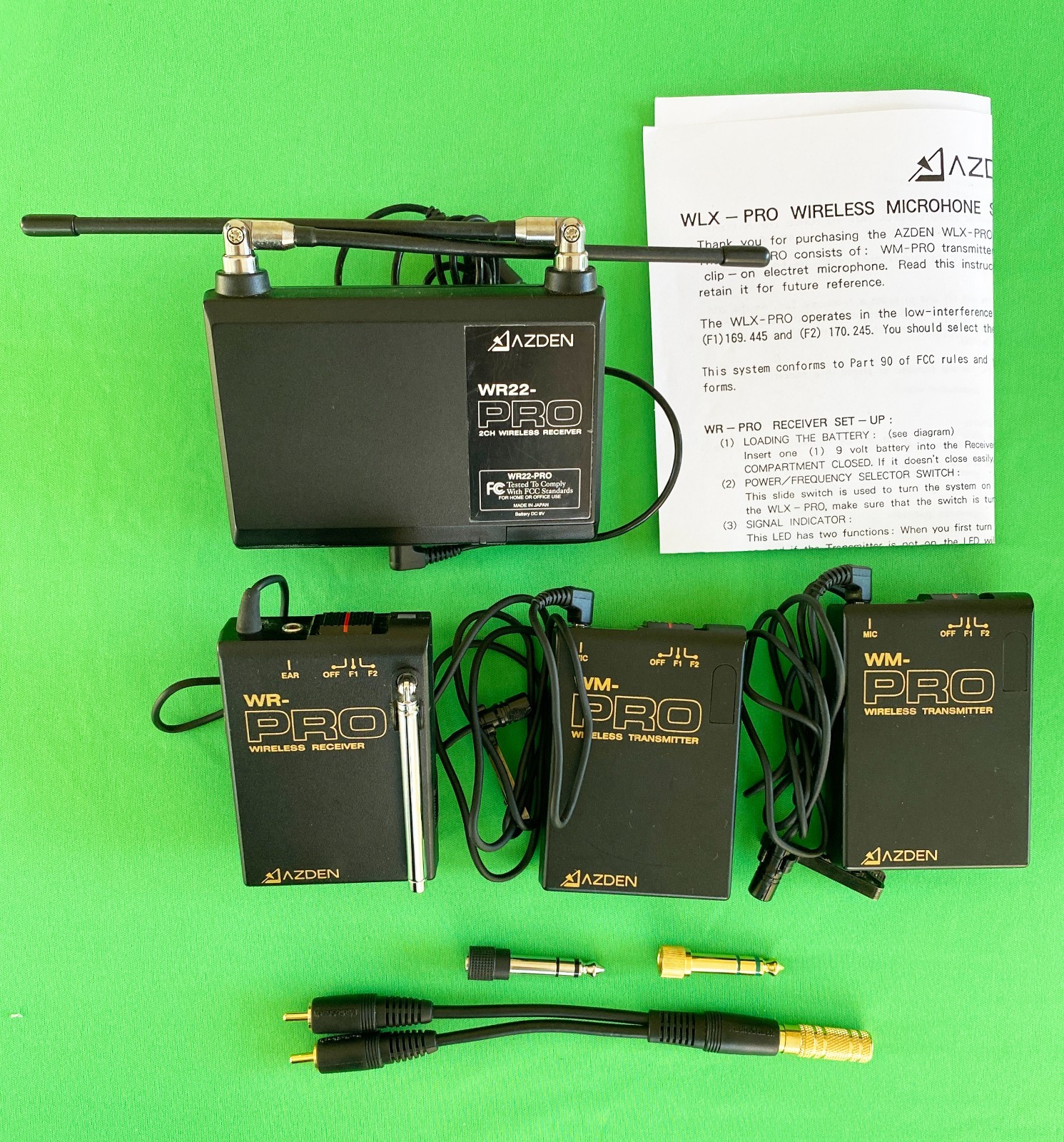 Azden 2 Channel Mic System: 1 Model WR22 Pro Receiver & 2 WM Pro Transmitters