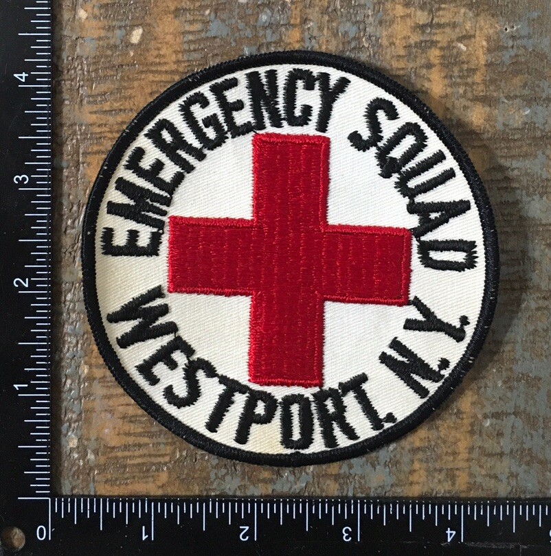 Vintage EMERGENCY SQUAD Westport New York Rescue Medic Sew-On Patch NY