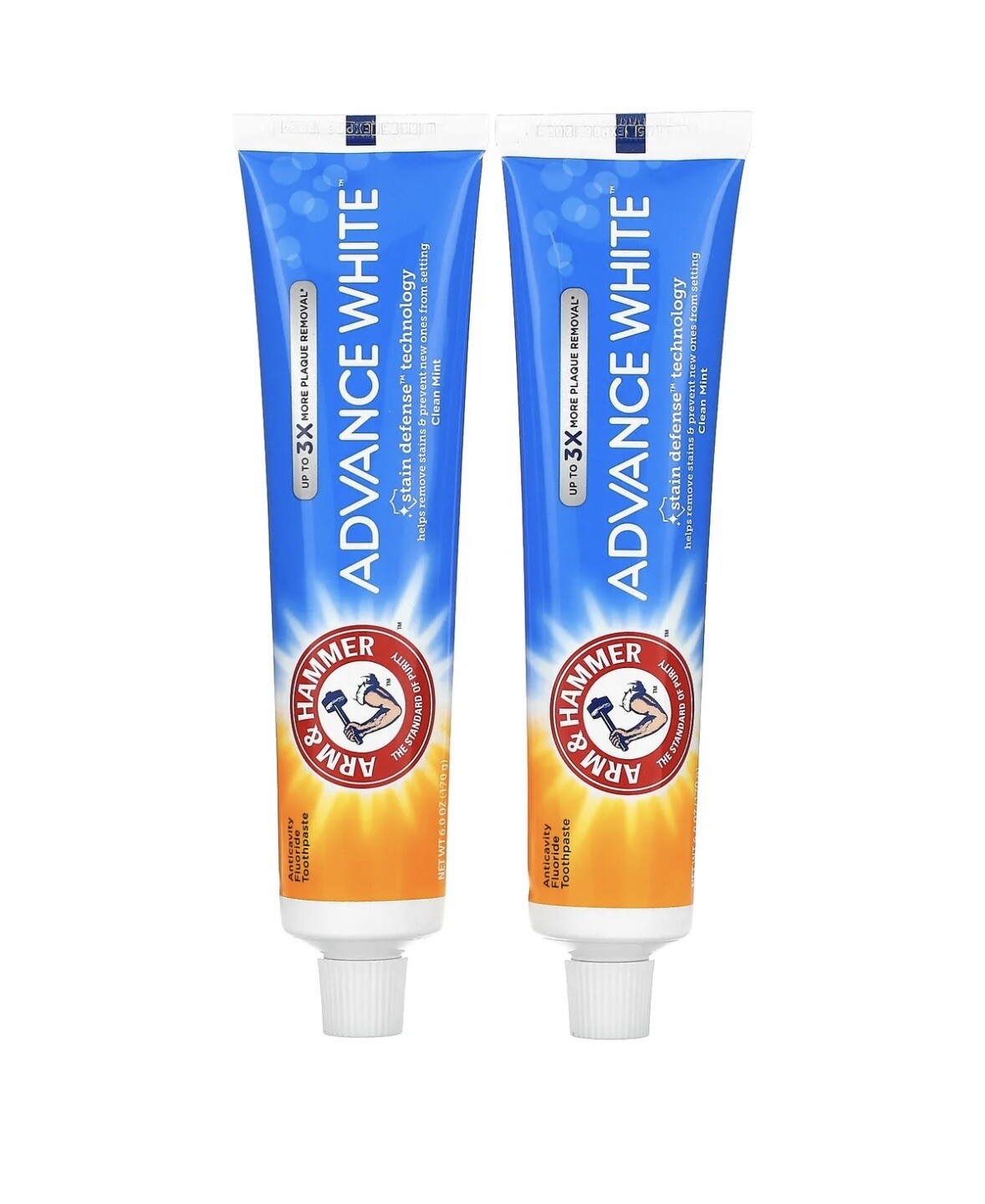 Advance White, Anticavity Fluoride Toothpaste, Clean Mint, Twin Pack, 6 oz