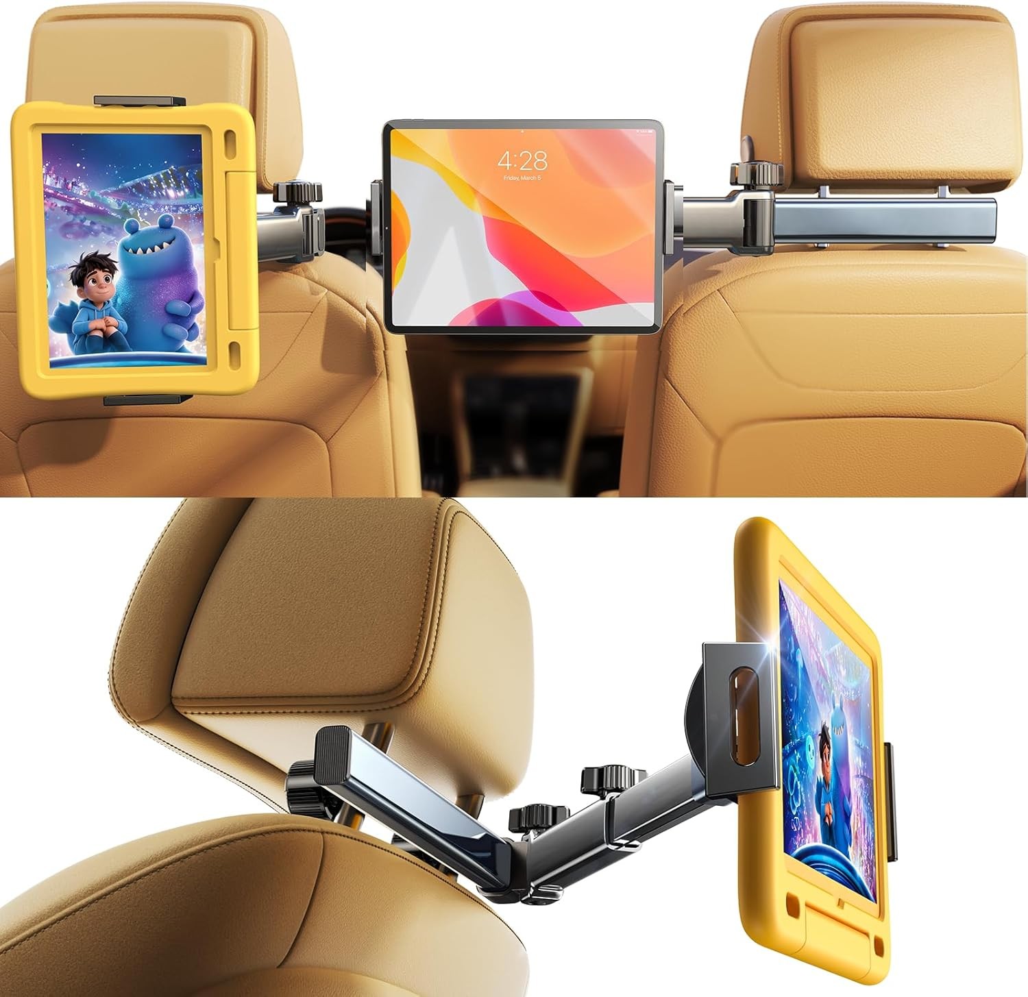 LISEN for iPad Holder Car Road Trip Essentials Activities for Kids Gifts, Car Ac