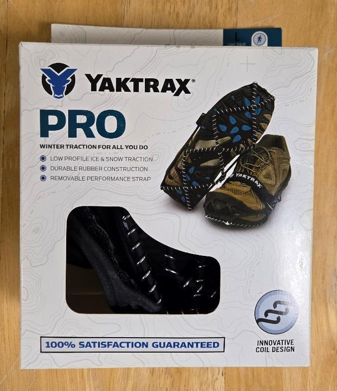 Yaktrax Pro Large Footwear Traction Device Black for Snow and Ice