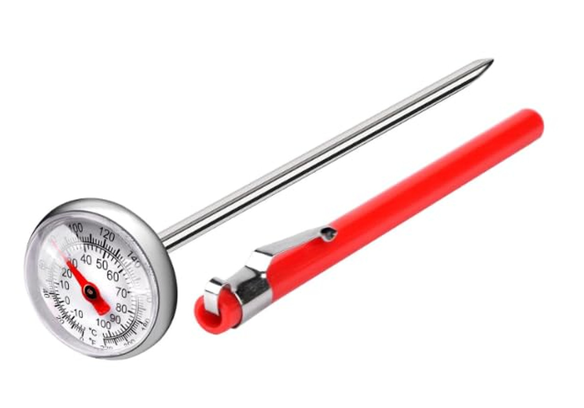 Silver Meat Thermometer for Grilling, Food Thermometer for Cooking, Milk, Kitche