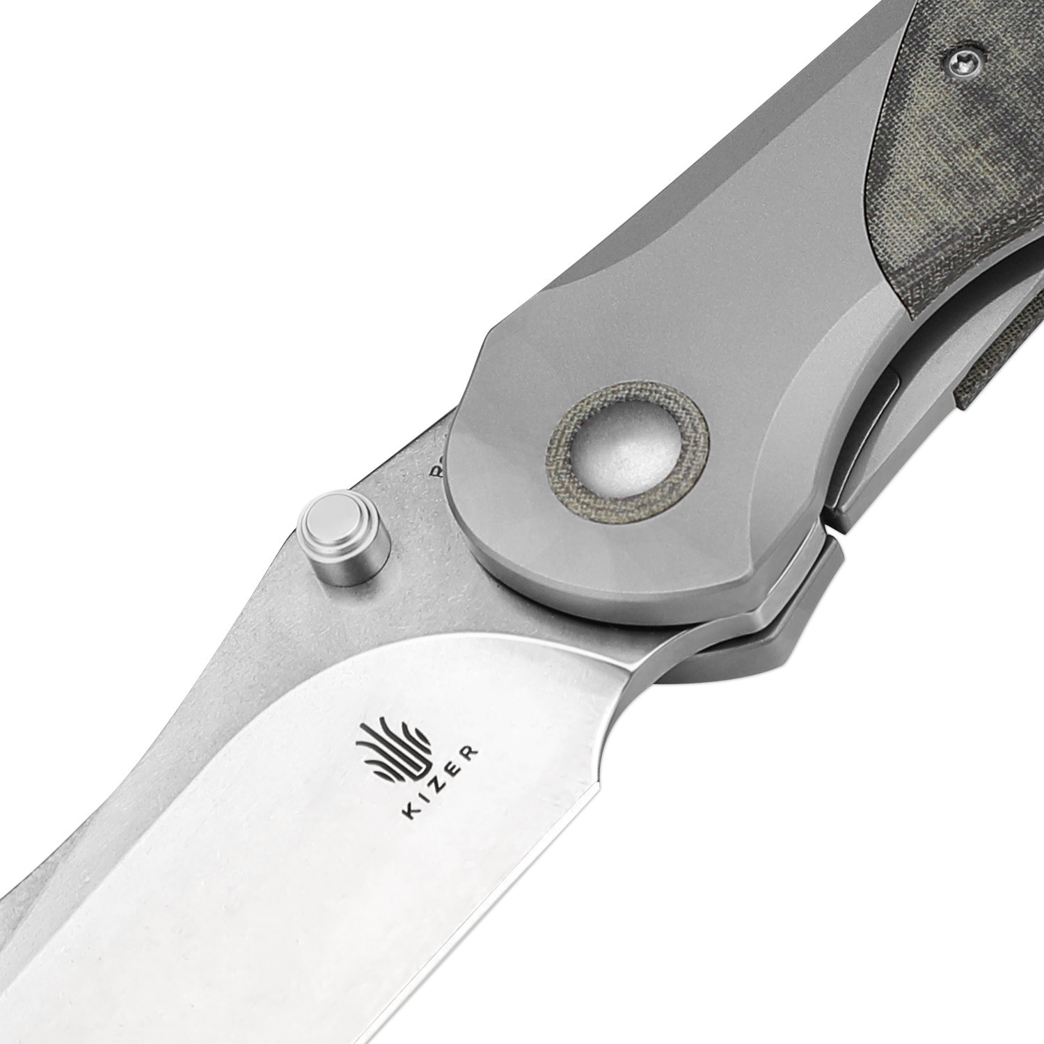 Kizer Mystic EDC Folding Pocket Knife Rex45 Blade Titanium & Micarta Handle