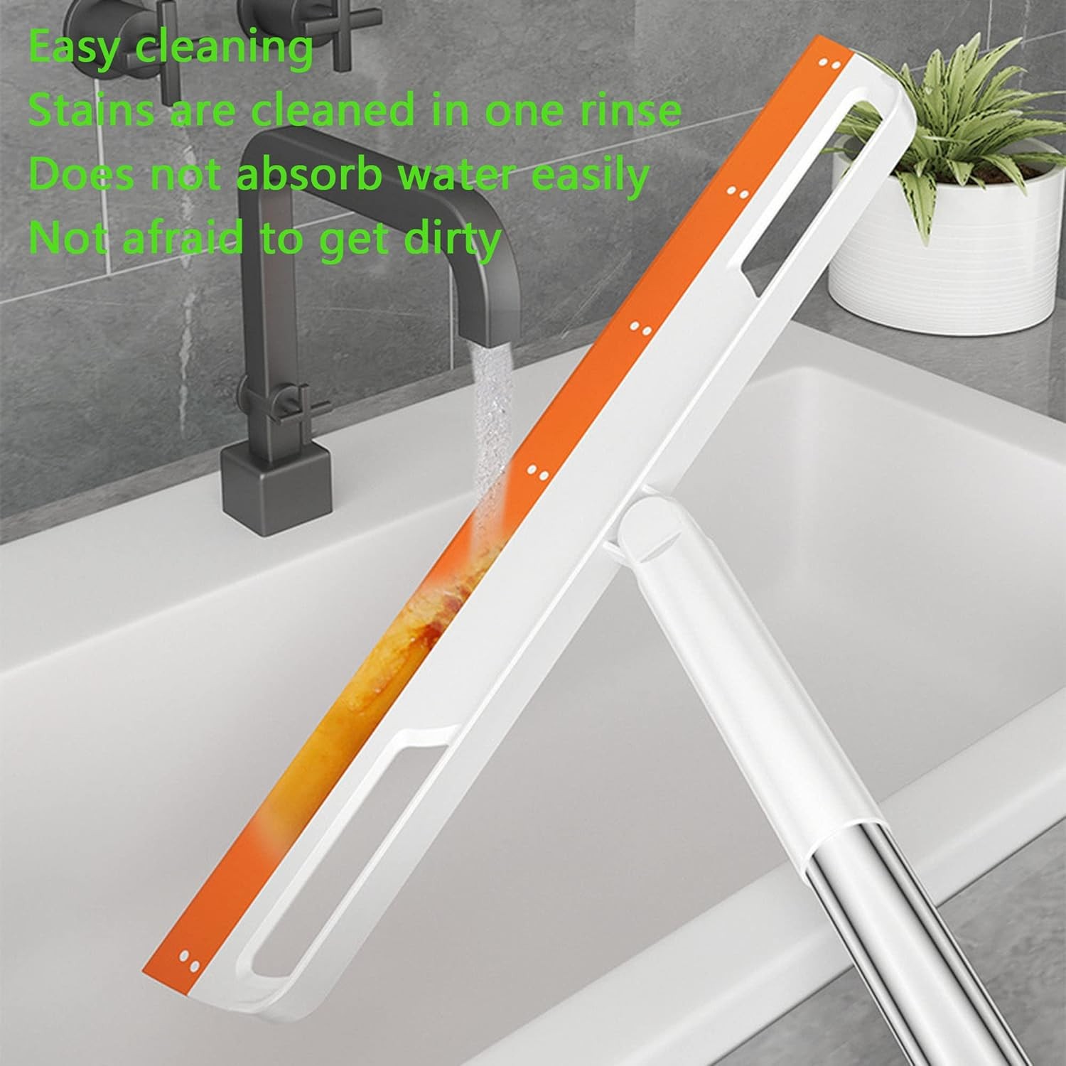 Multifunction Magic Broom, Silicone Floor Squeegee, Air Rubber Orange