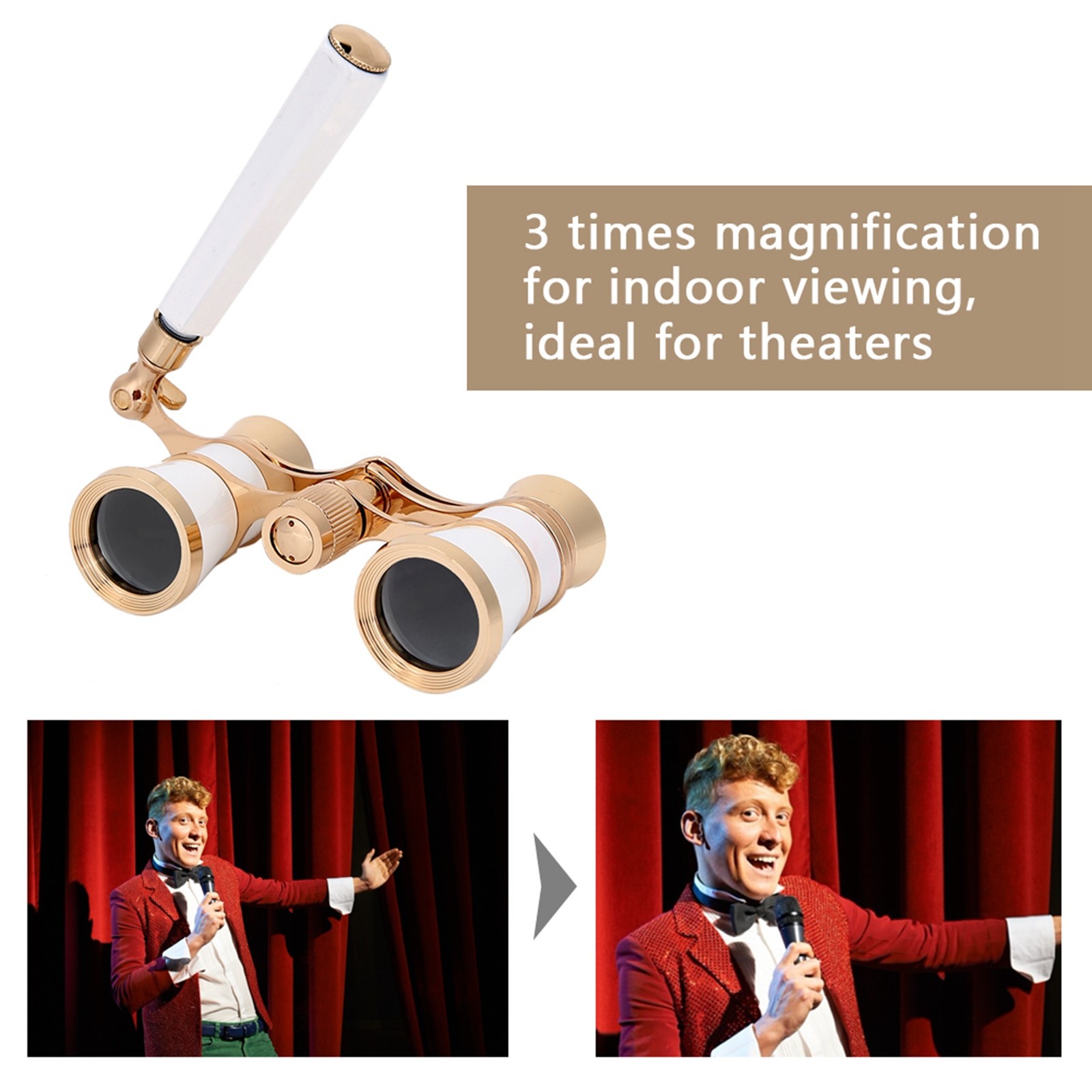 ｀3X25 Opera Binocular For Theater Indoor Viewing