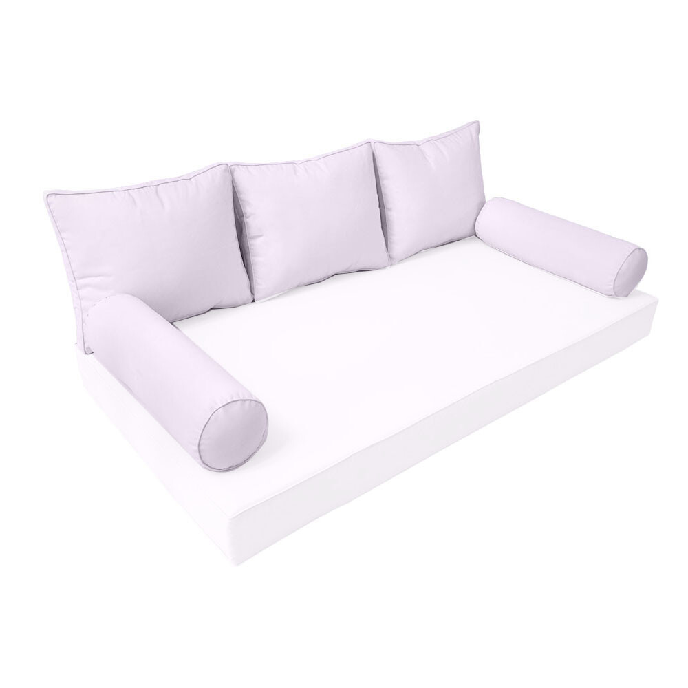 |SLIPCOVER ONLY|S3 Outdoor Bolster Backrest Pillow Covers Same Piped Queen AD107