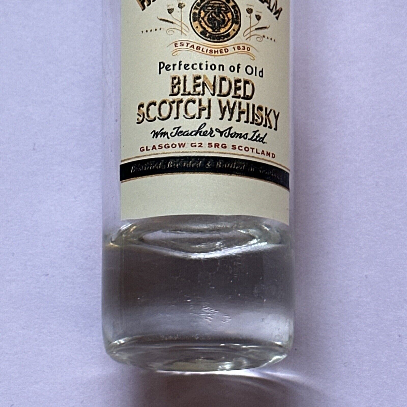 Teachers Highland Cream Blended Scotch Whisky Tall Glass Mancave Barware RARE