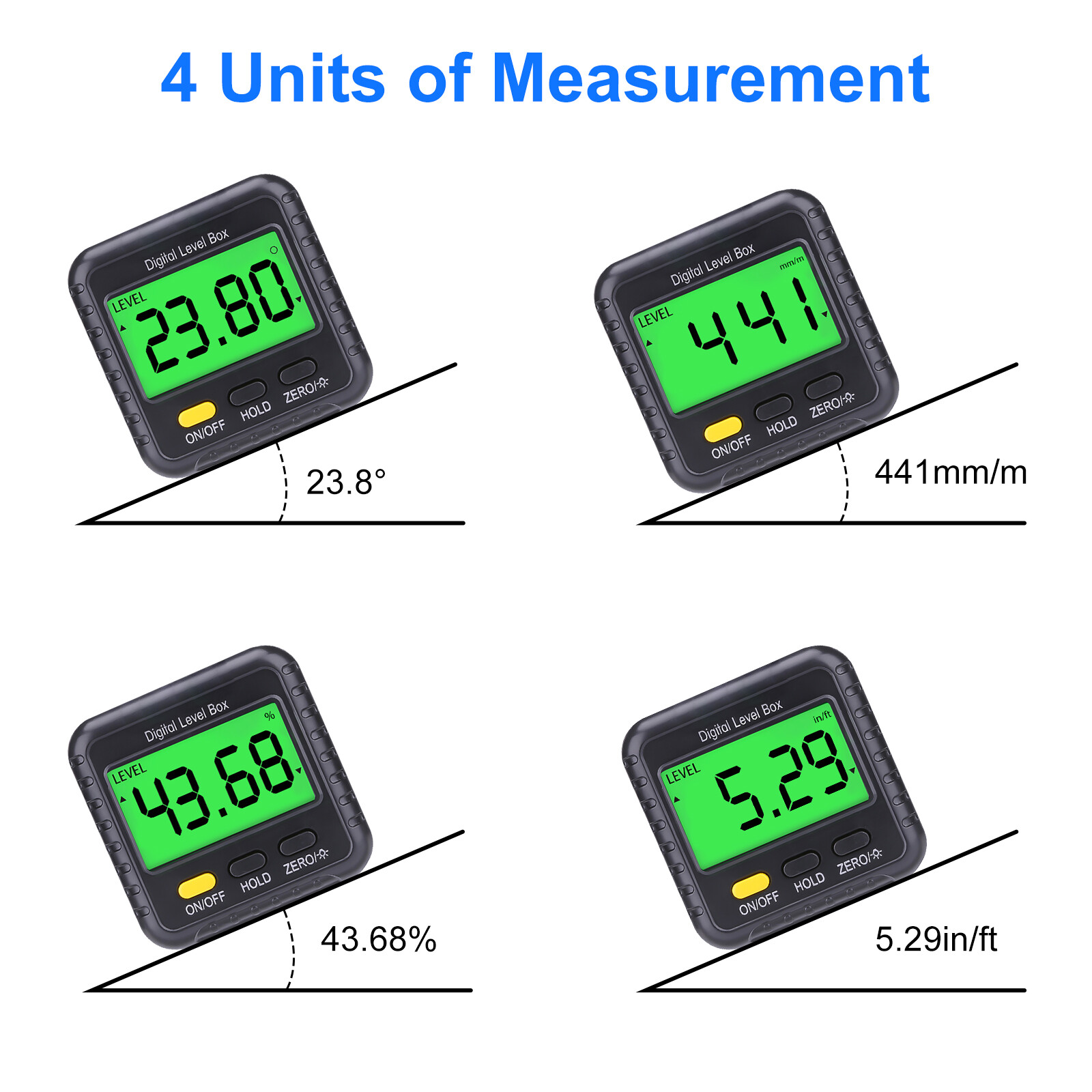 Magnetic Digital Level Box LCD Angle Finder Protractor Inclinometer Bevel Gauge