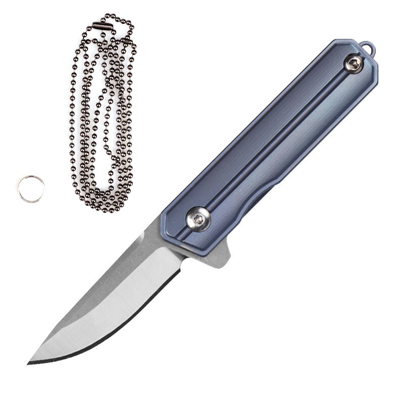 3.6" MINI D2 Blade Titanium Keychain Folding Knife Pocket EDC Knife Camping Tool