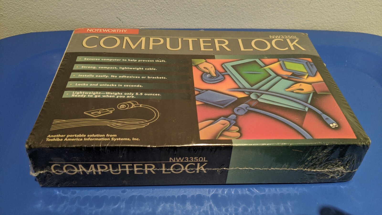 NW3350L Noteworthy Computer Laptop Steel Cable Lock with Key New in Un-Open Box