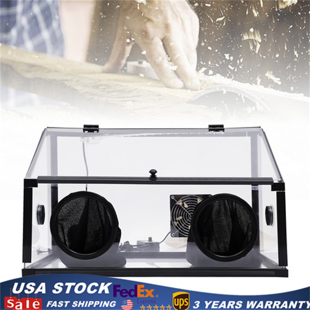 LED Grinding Box for Dust Collector Jewelry Engraving Table Polisher Dust Proof