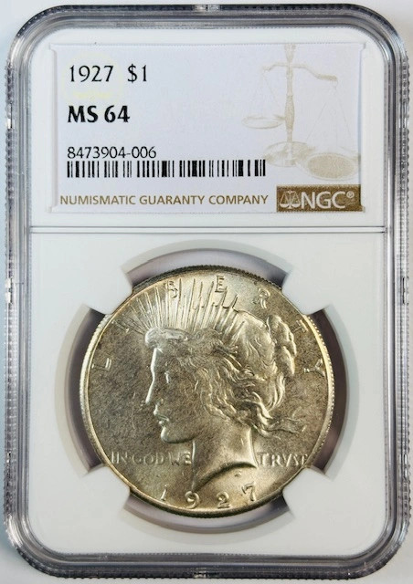 1927 Peace Dollar NGC MS-64 Premium Quality!