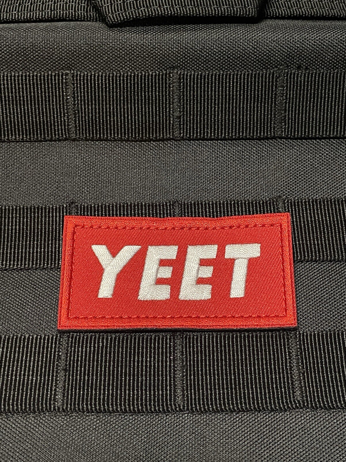 Yeet Supreme Parody Funny Slogan Army Marine Morale Patch Hook Loop