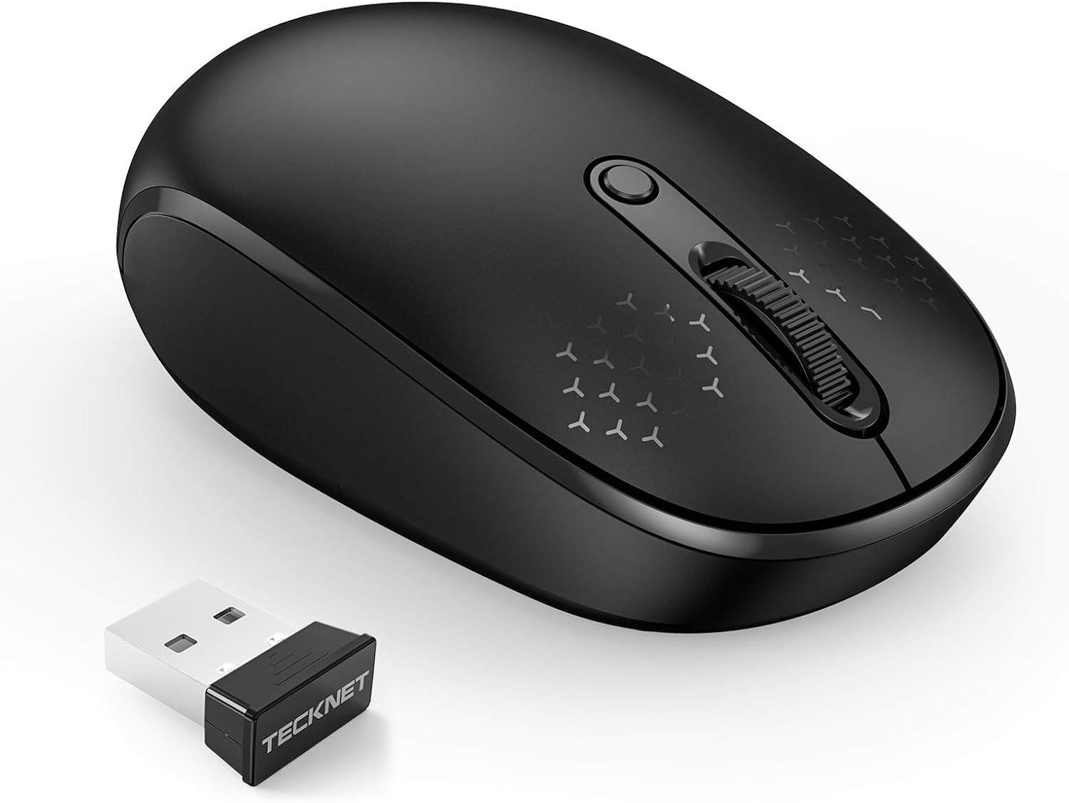 Wireless Mouse, 2.4G Quiet Computer Mouse with USB Receiver, 4 Buttons Portable
