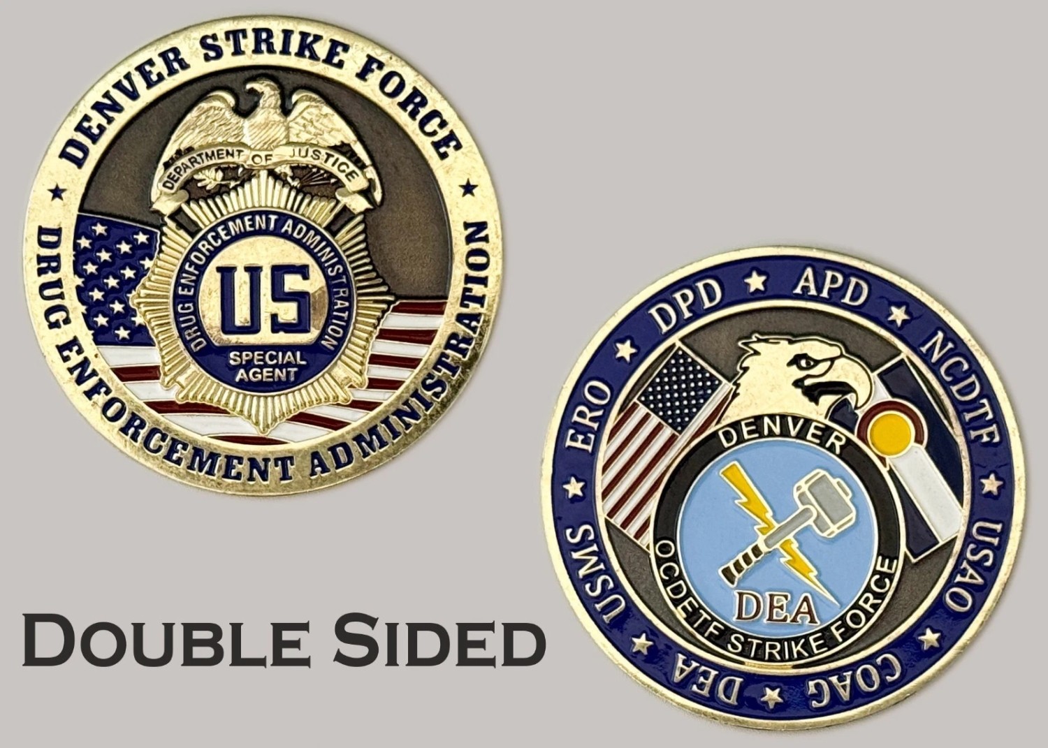 DEA Denver Strike Force Challenge Coin Drug Enforcement Administration Law Enfor