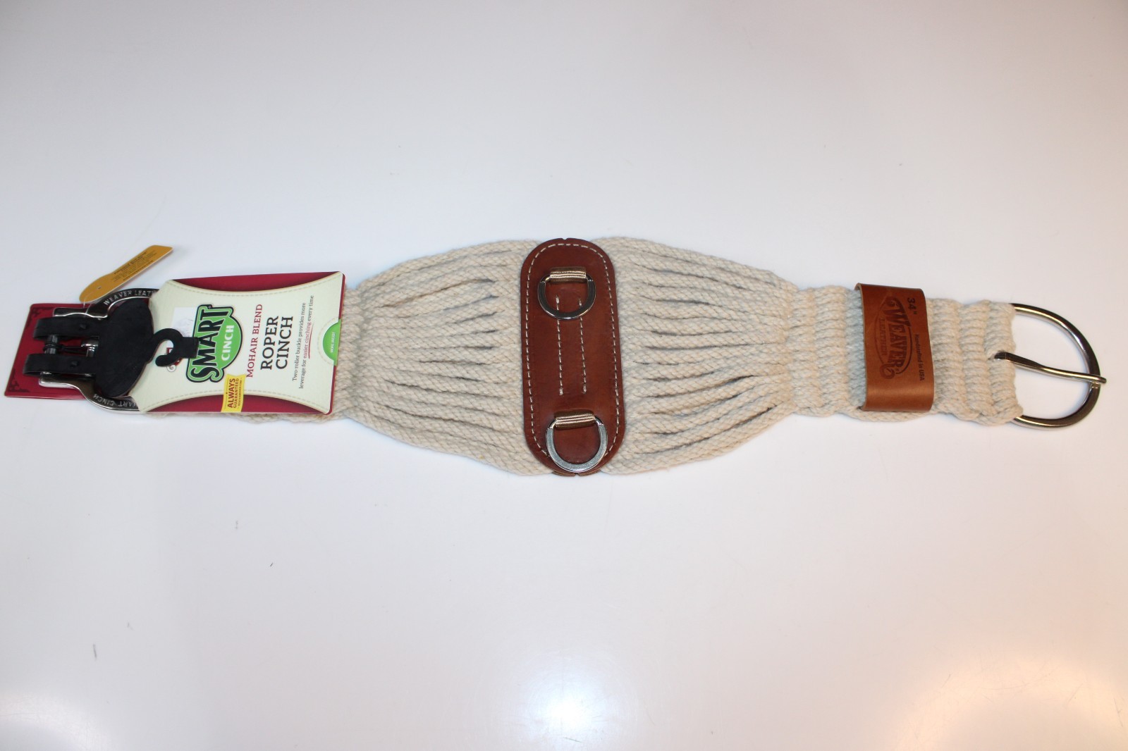 34 Inch Smart Cinch Natural Blend Roper Horse Girth Adjustable Durable Comfort
