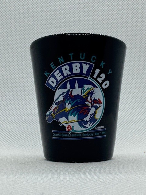 Kentucky Derby 120 Black Standard Shot Glass 1994 Louisville KY