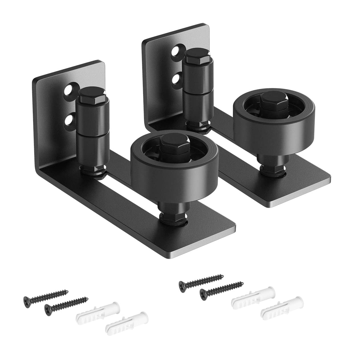 SMARTSTANDARD Sliding Barn Door Floor Guide for Bottom Adjustable Black