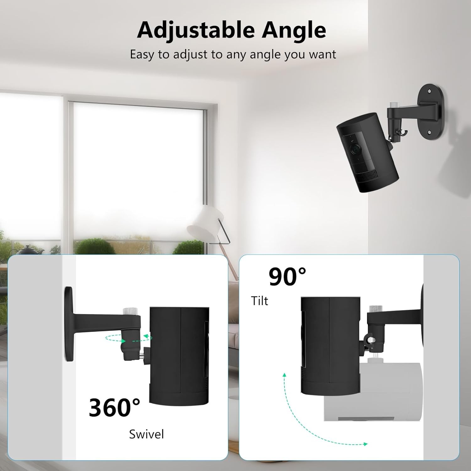 2Pack Ring Camera Wall Mount for Ring Stick up Cam & Ring Outdoor Cam Plus, 360