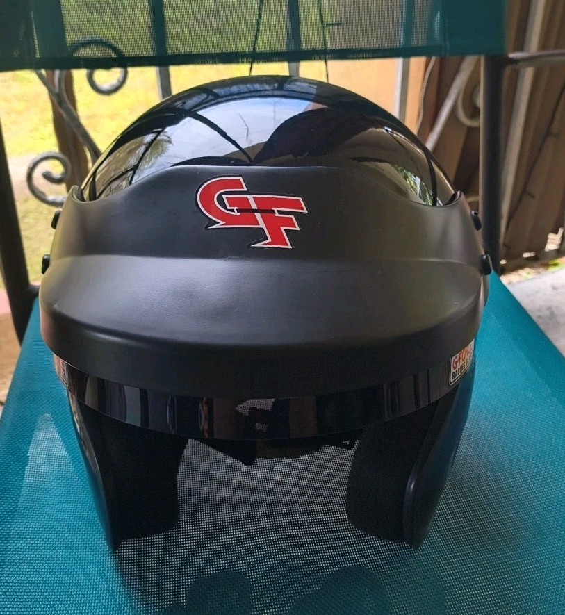 🔥G-FORCE GF1 Open Face Helmet (XL)BLACK Racing Gear